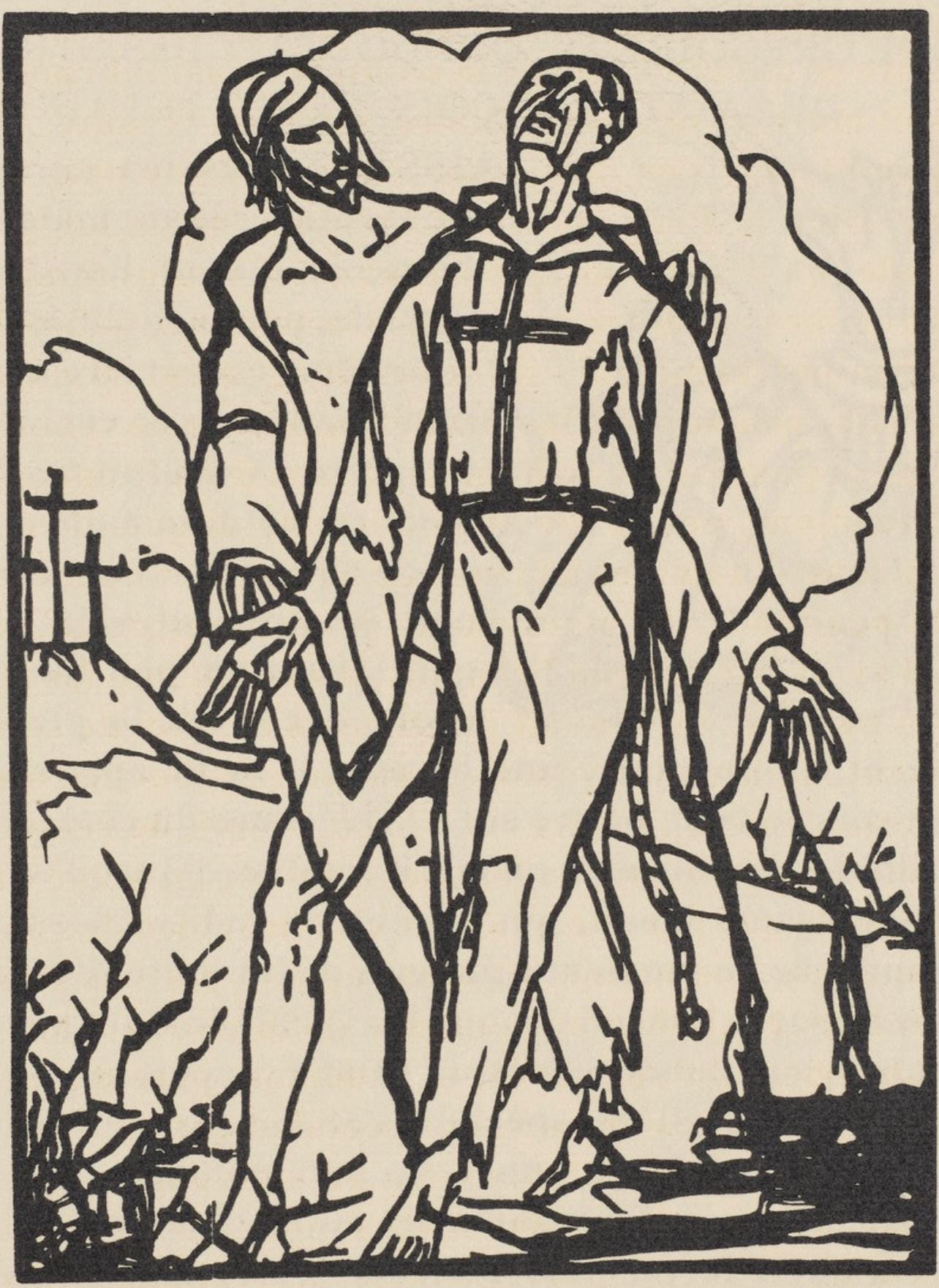 Mile Bernard, Composition (Morane, No. 100), Les Petites Fleurs De St. Franoise, Woodcut