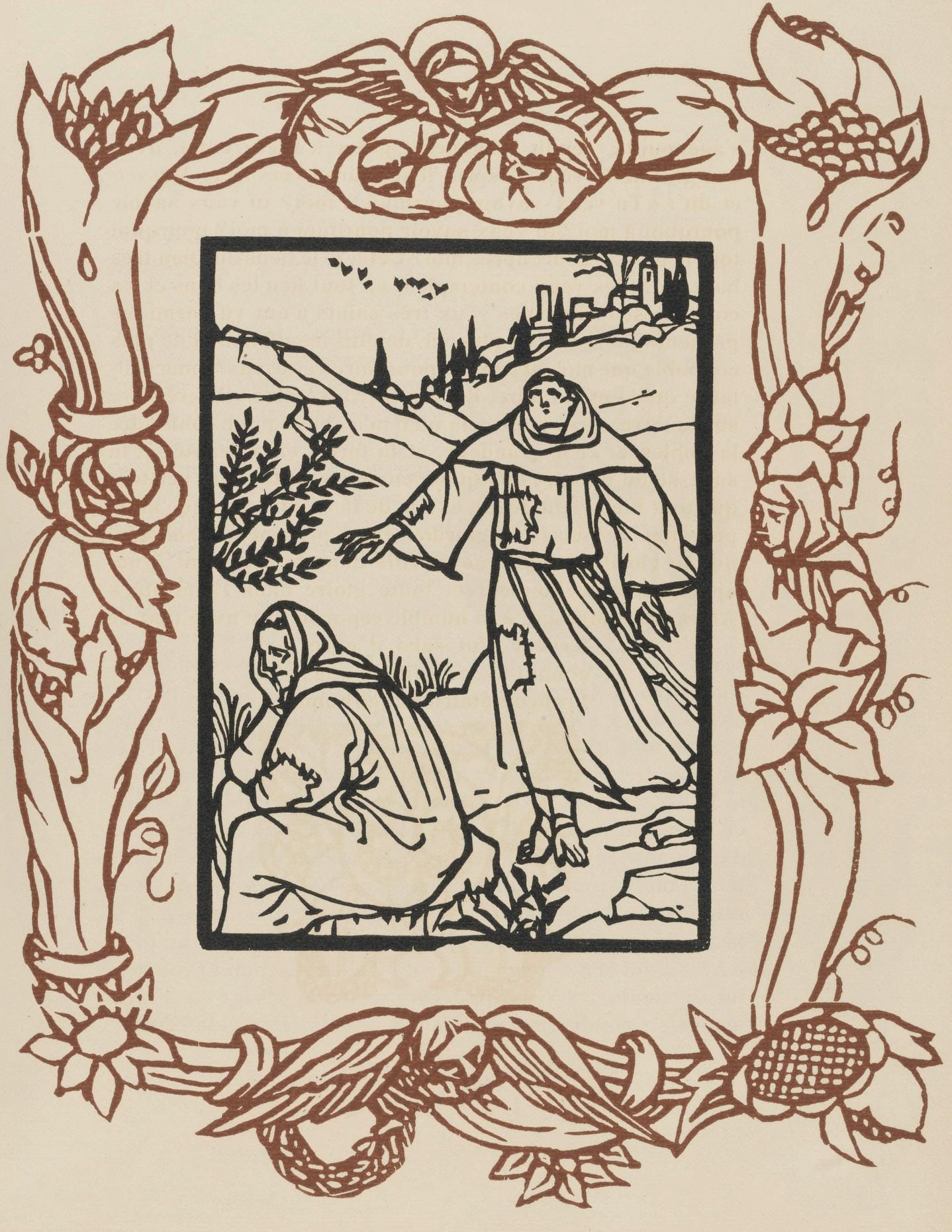 Mile Bernard, Composition (Morane, No. 100), Les Petites Fleurs De St. Franoise, Woodcut