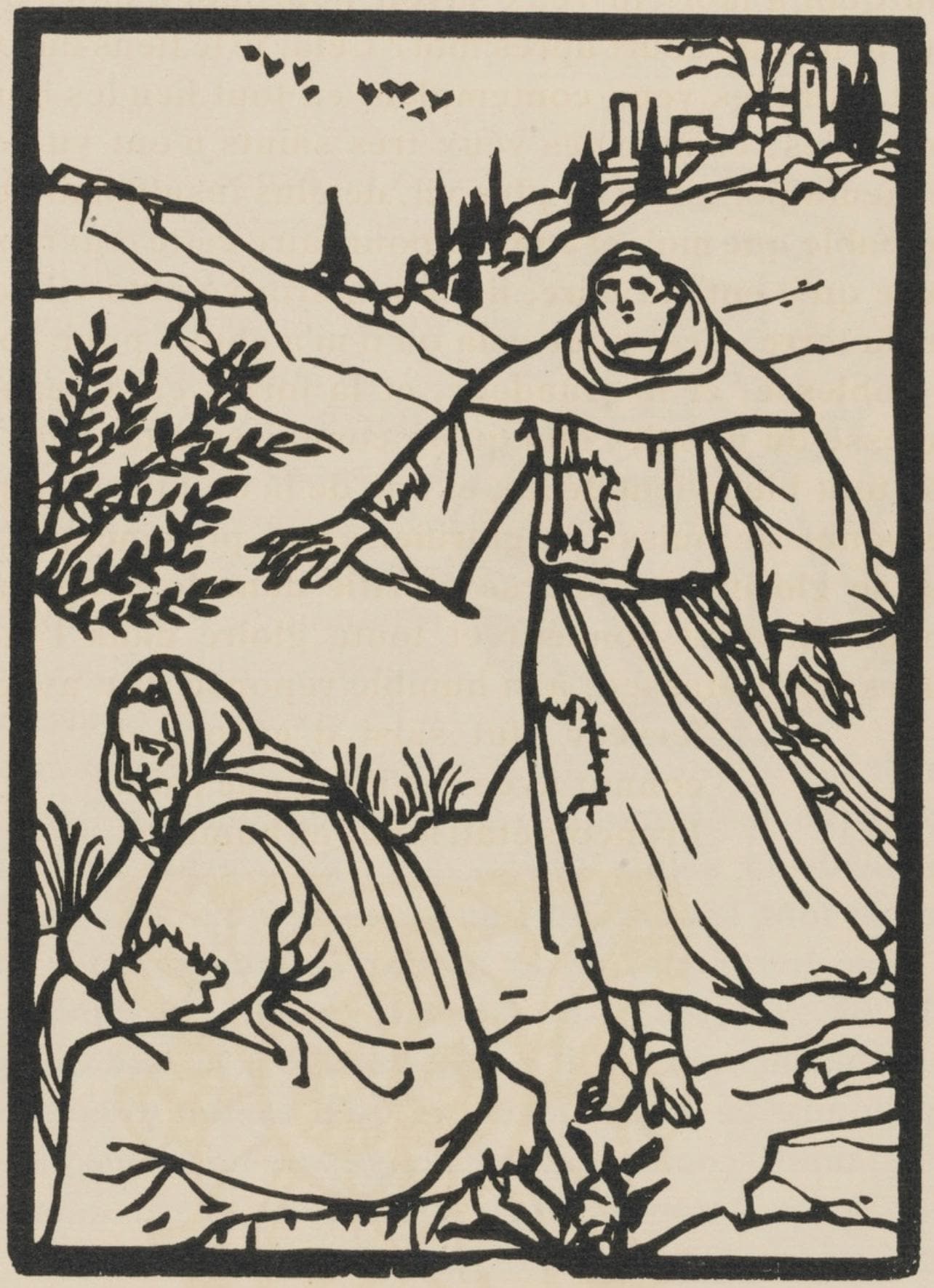 Mile Bernard, Composition (Morane, No. 100), Les Petites Fleurs De St. Franoise, Woodcut