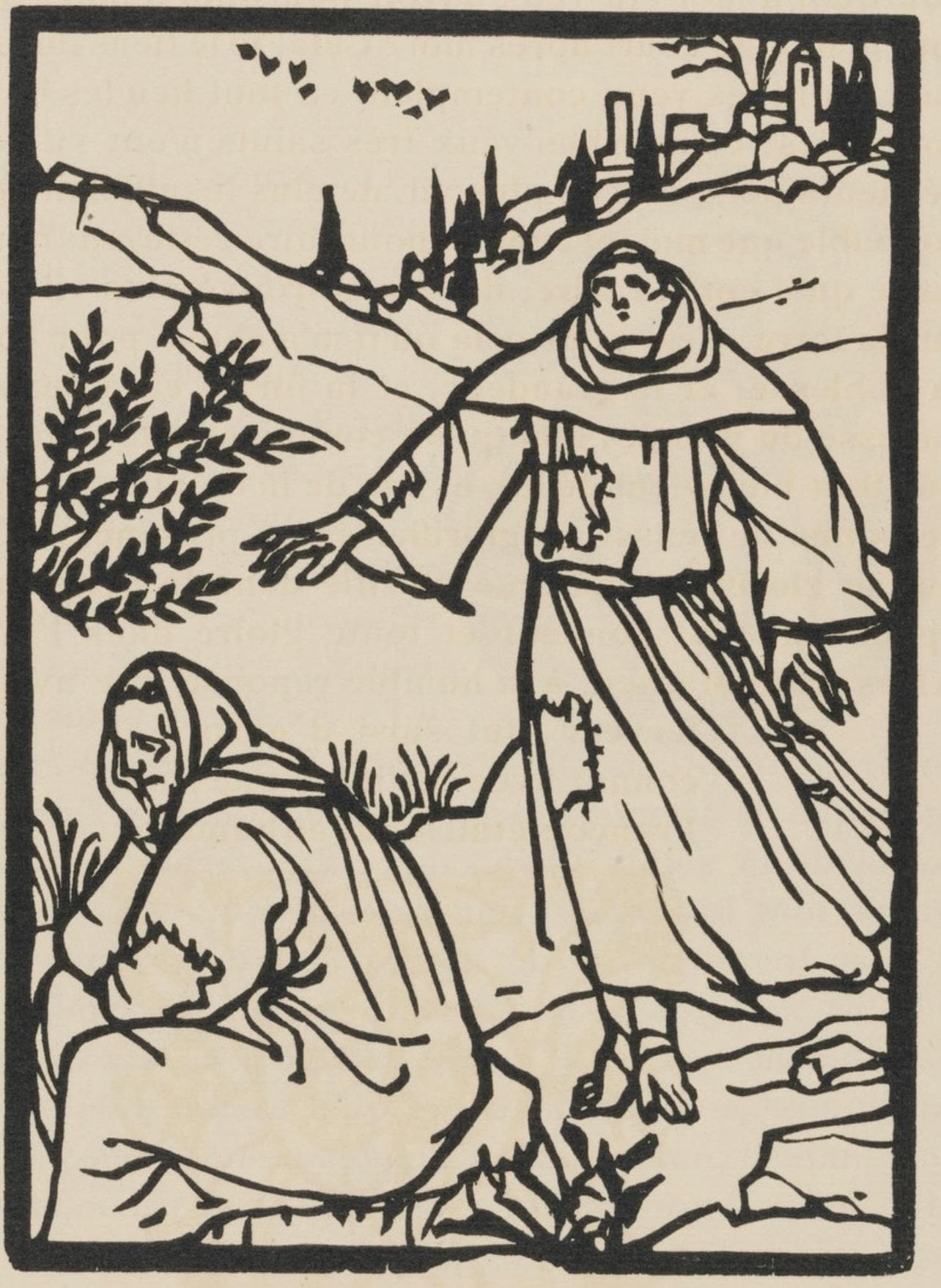 Mile Bernard, Composition (Morane, No. 100), Les Petites Fleurs De St. Franoise, Woodcut