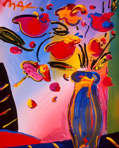 Peter Max, Faciliti-Link Flowers, 1997, Hand Signed, Official Edition Offset Lithograph
