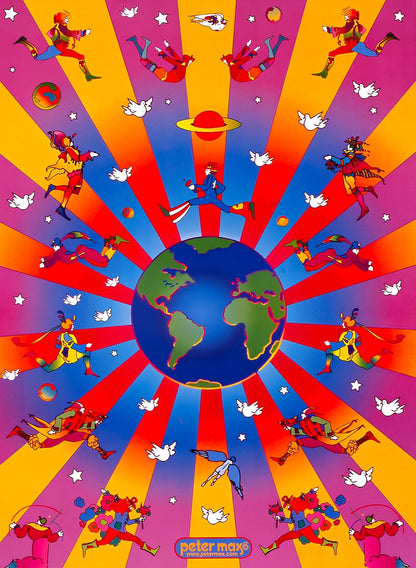Peter Max, Earth Day, 2000, Hand Signed, Official Edition Offset Lithograph