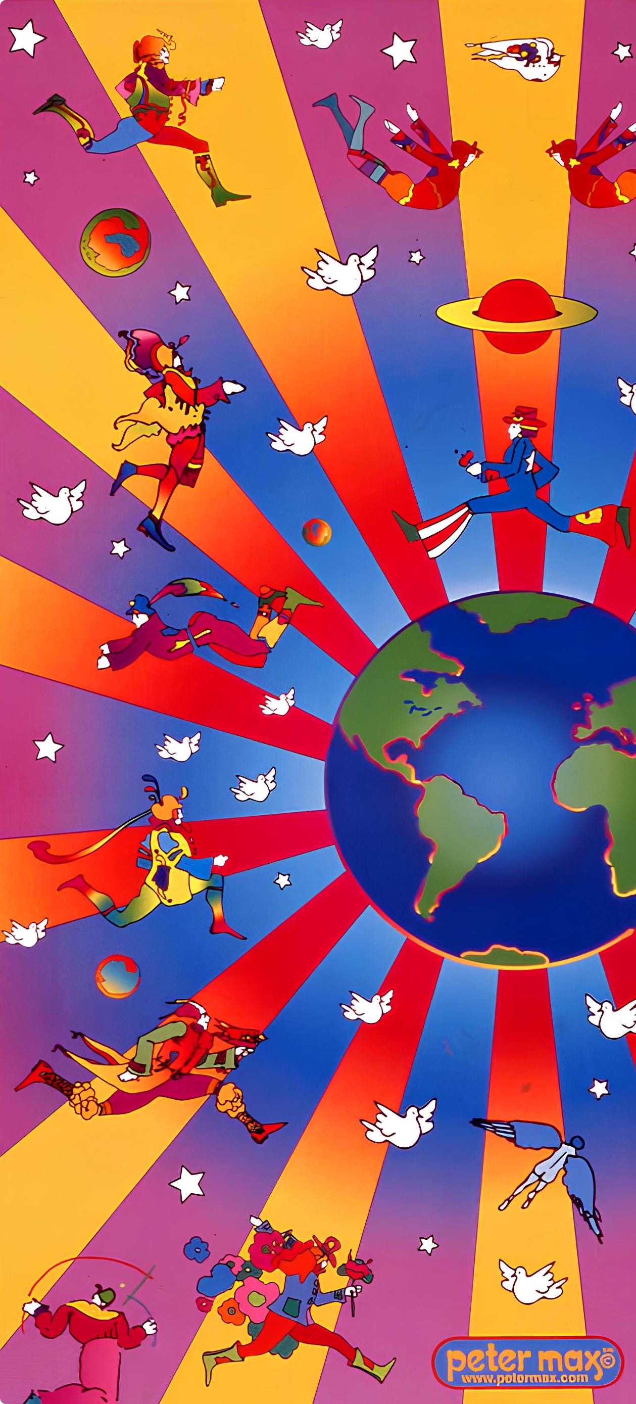 Peter Max, Earth Day, 2000, Hand Signed, Official Edition Offset Lithograph