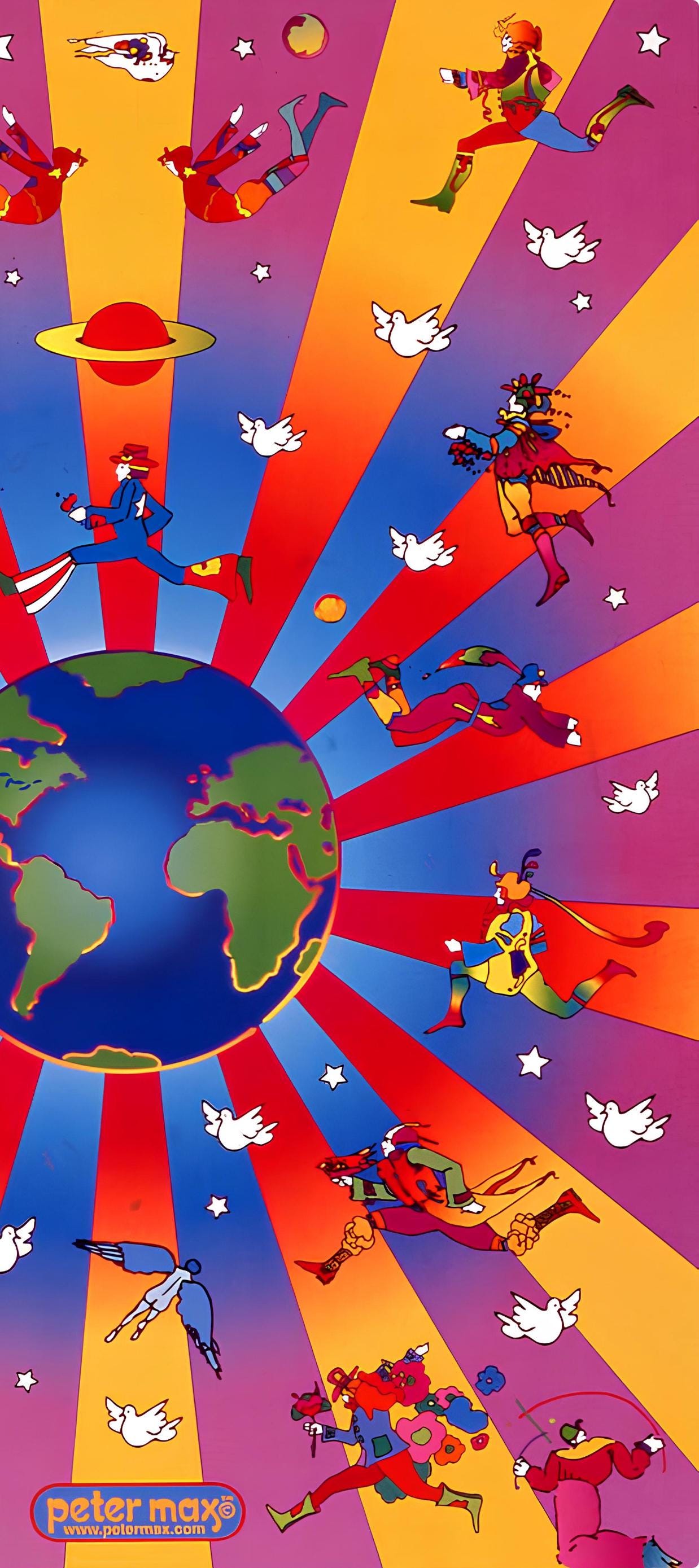 Peter Max, Earth Day, 2000, Hand Signed, Official Edition Offset Lithograph