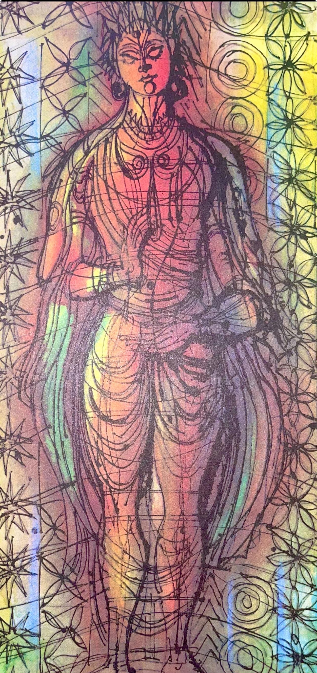 Jean Carzou, Composition, Ce Panorama Du Bouddhisme, Lithograph