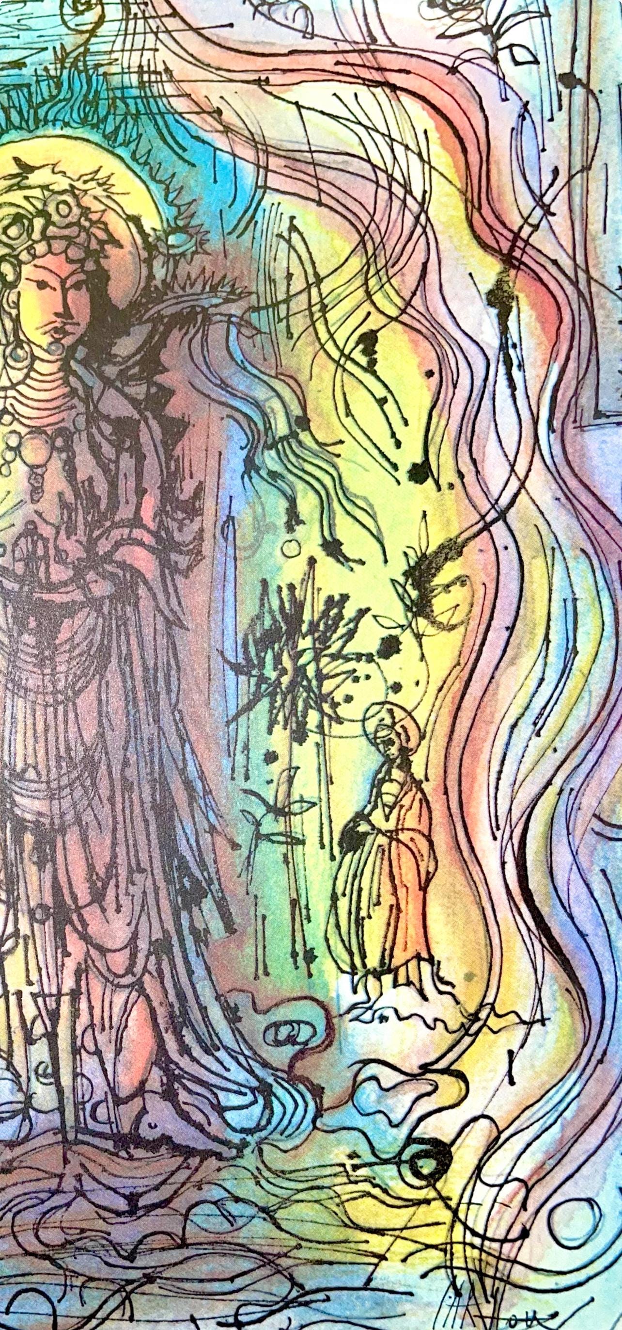 Jean Carzou, Composition, Ce Panorama Du Bouddhisme, Lithograph