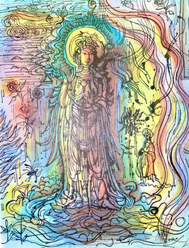 Jean Carzou, Composition, Ce Panorama Du Bouddhisme, Lithograph