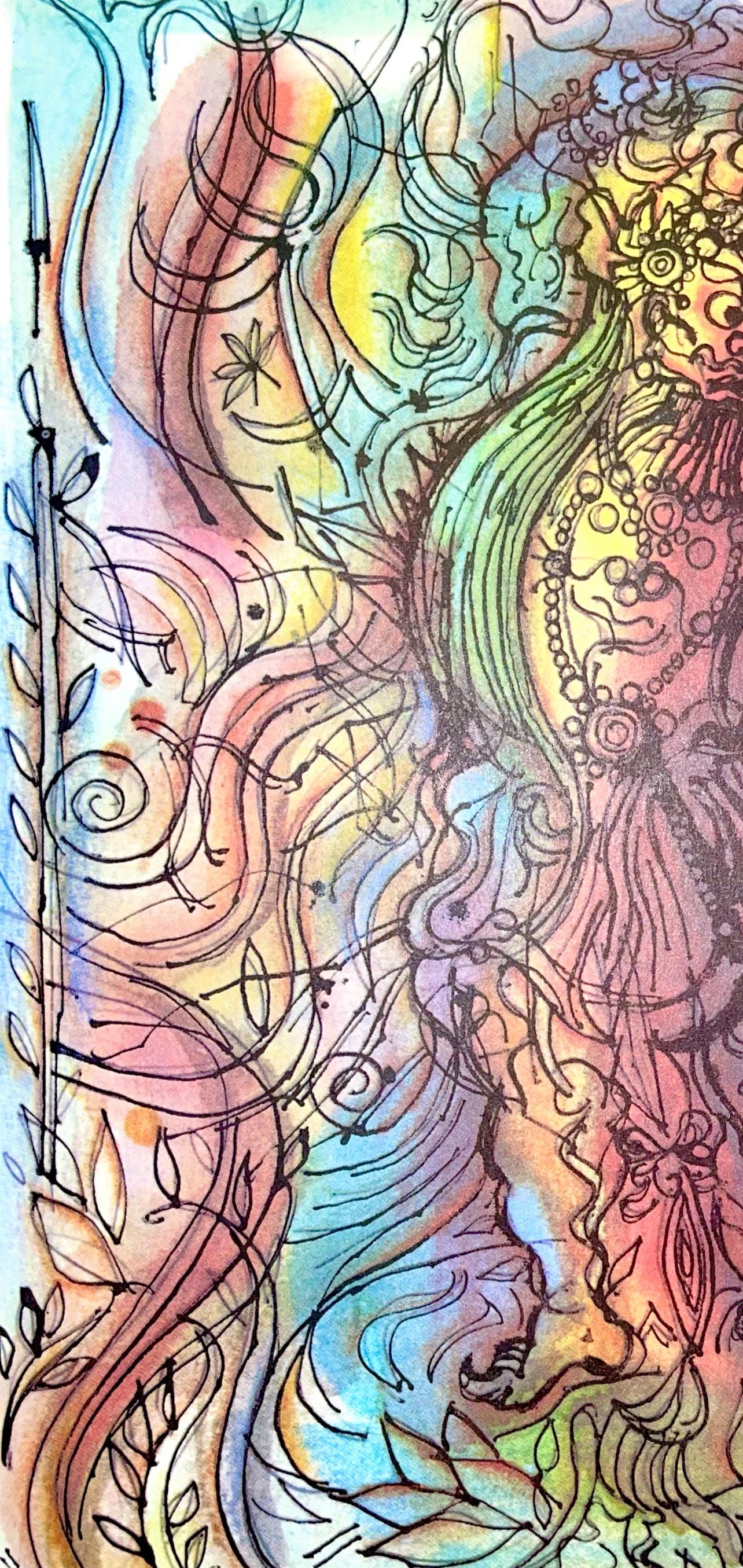 Jean Carzou, Composition, Ce Panorama Du Bouddhisme, Lithograph