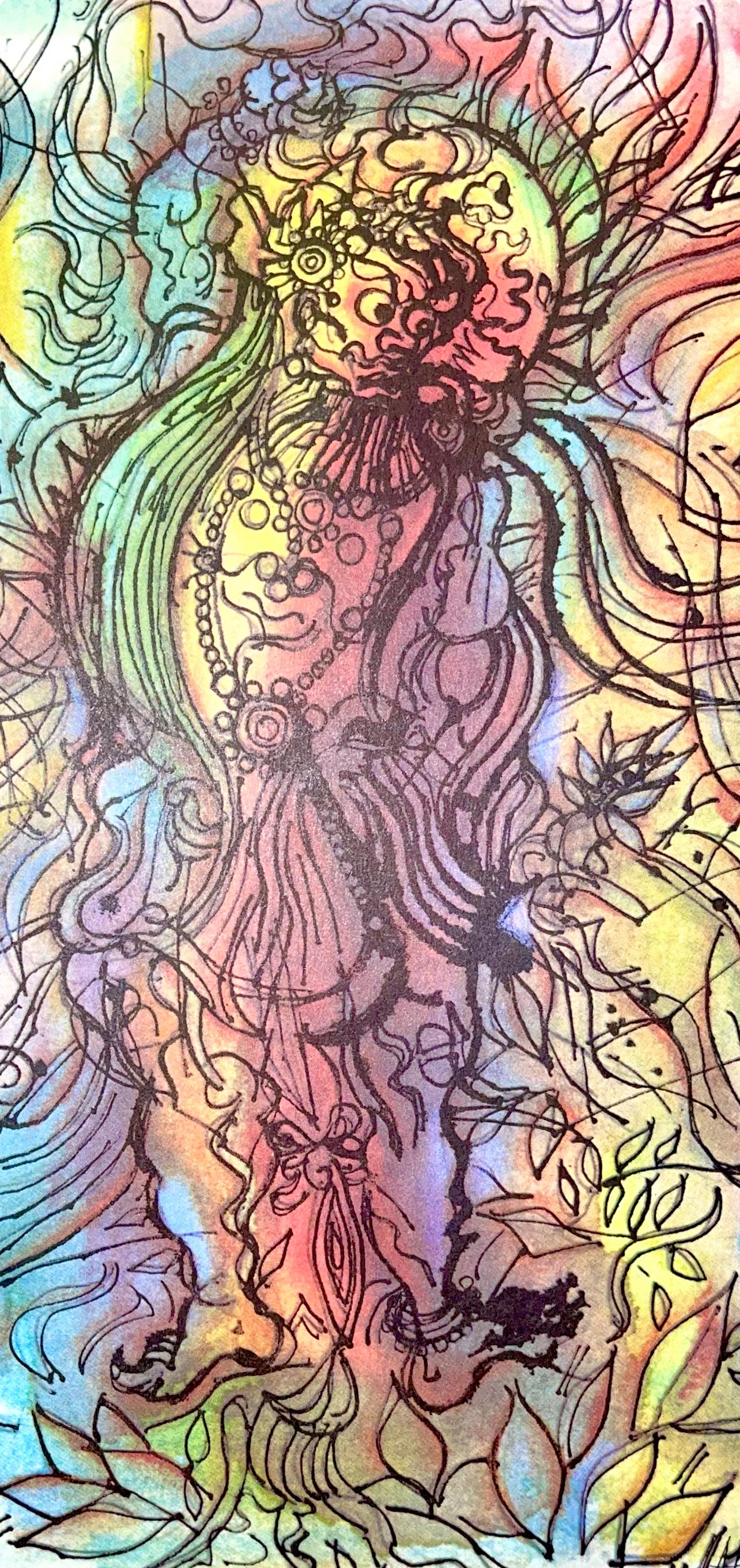 Jean Carzou, Composition, Ce Panorama Du Bouddhisme, Lithograph