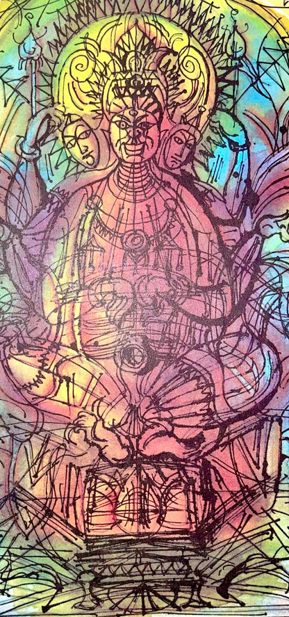 Jean Carzou, Composition, Ce Panorama Du Bouddhisme, Lithograph