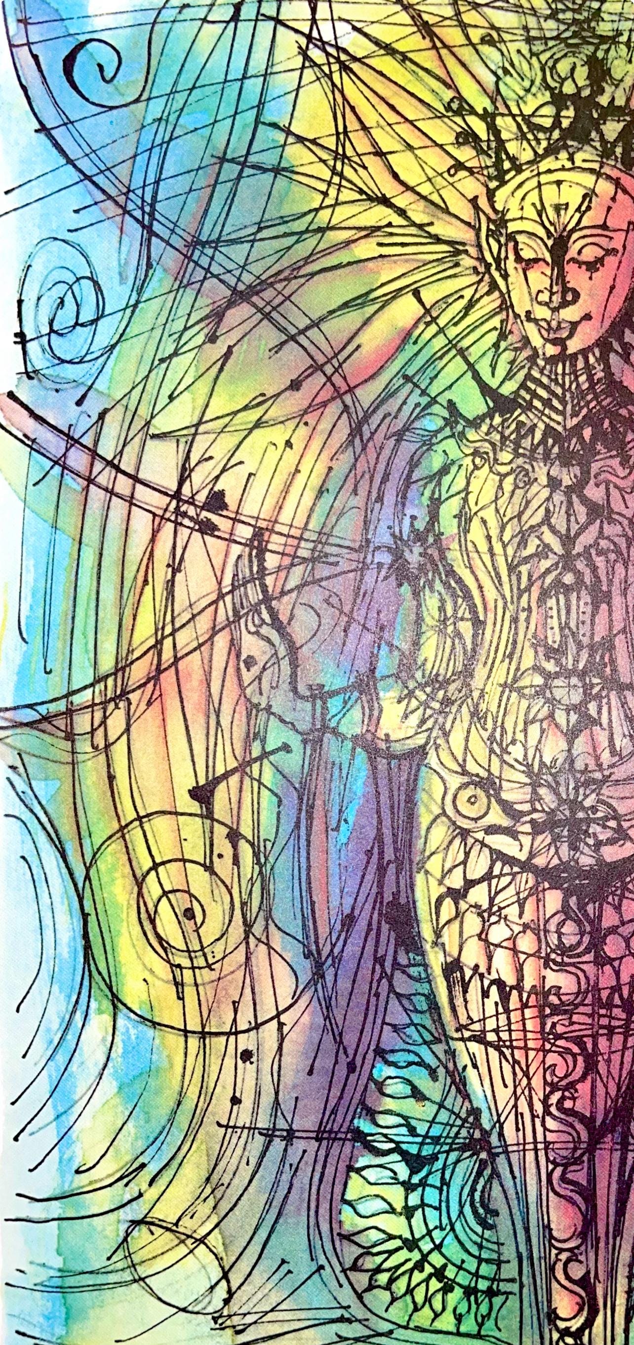 Jean Carzou, Composition, Ce Panorama Du Bouddhisme, Lithograph