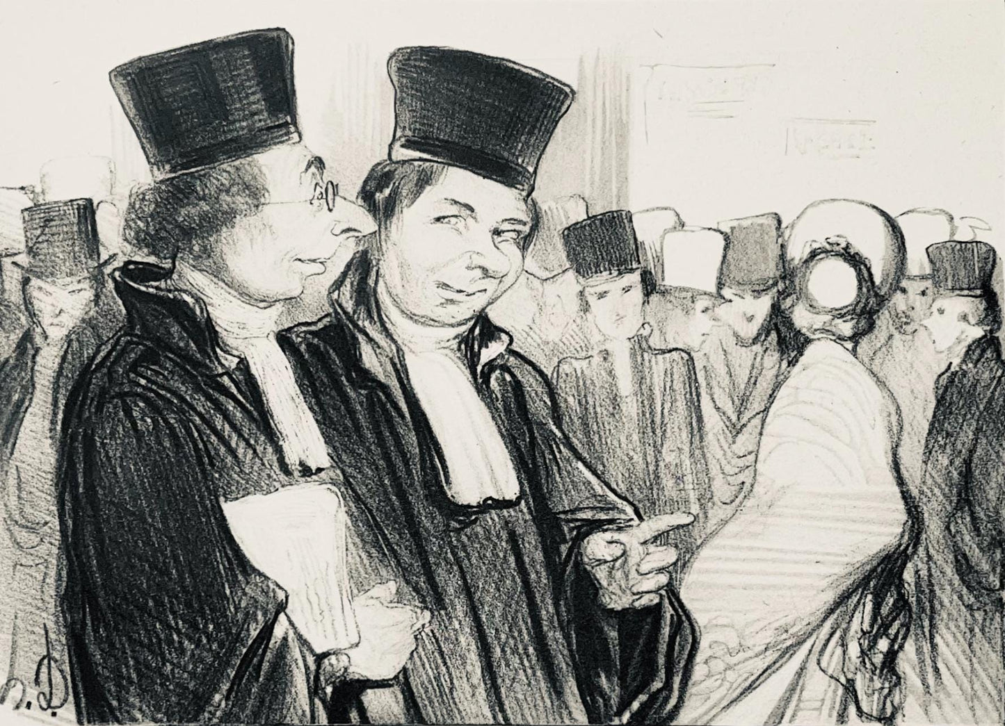 Honor Daumier, Composition, Honor Daumier, Law And Justice, Lithograph