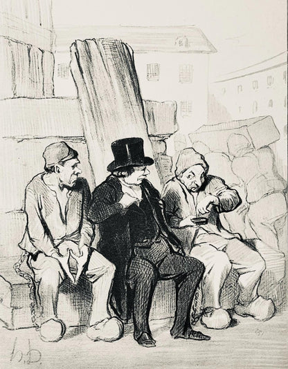 Honor Daumier, Composition, Honor Daumier, Law And Justice, Lithograph