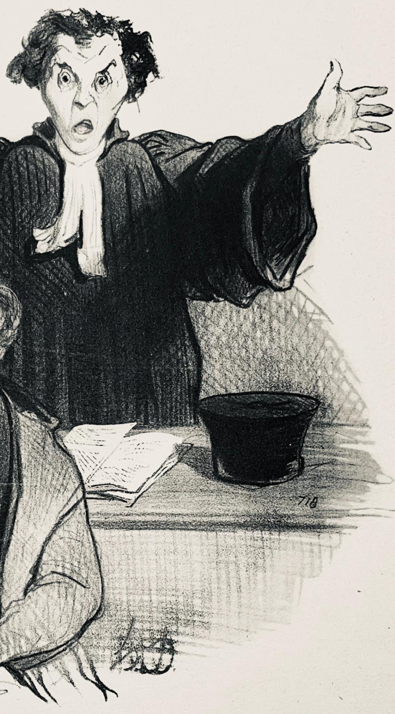 Honor Daumier, Composition, Honor Daumier, Law And Justice, Lithograph