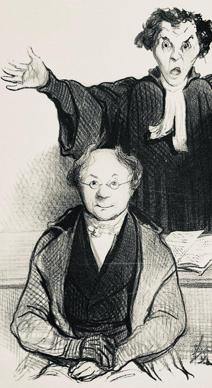 Honor Daumier, Composition, Honor Daumier, Law And Justice, Lithograph
