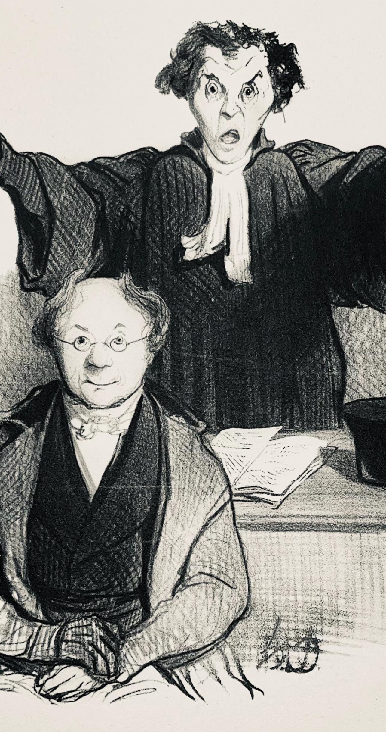 Honor Daumier, Composition, Honor Daumier, Law And Justice, Lithograph
