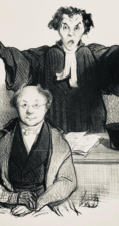 Honor Daumier, Composition, Honor Daumier, Law And Justice, Lithograph