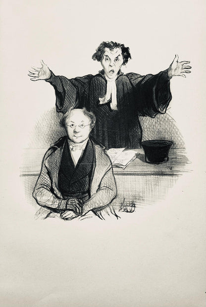 Honor Daumier, Composition, Honor Daumier, Law And Justice, Lithograph