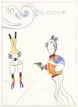 Saul Steinberg, Composition, Derrire Le Miroir, Lithograph
