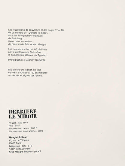 Saul Steinberg, Composition, Derrire Le Miroir, Lithograph