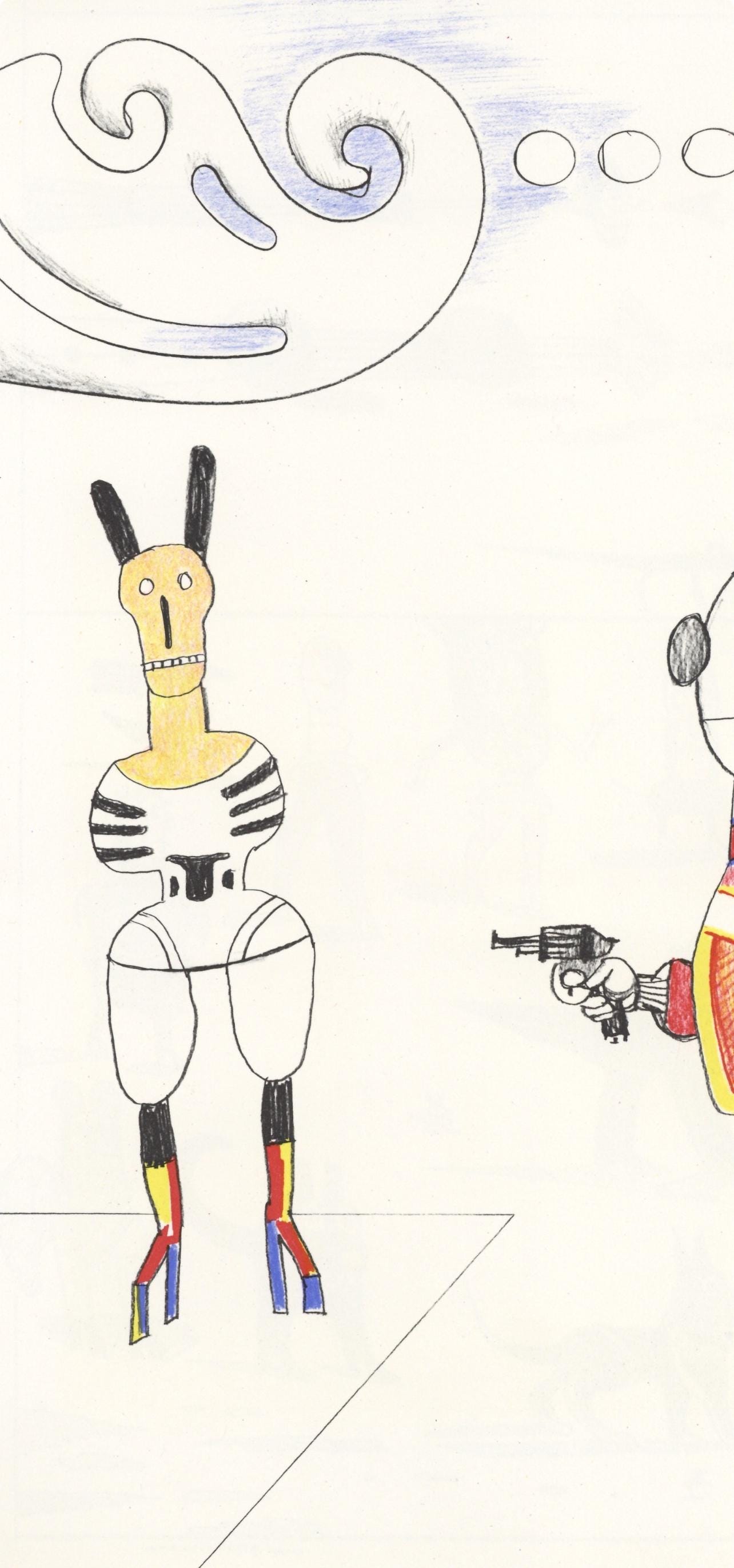 Saul Steinberg, Composition, Derrire Le Miroir, Lithograph