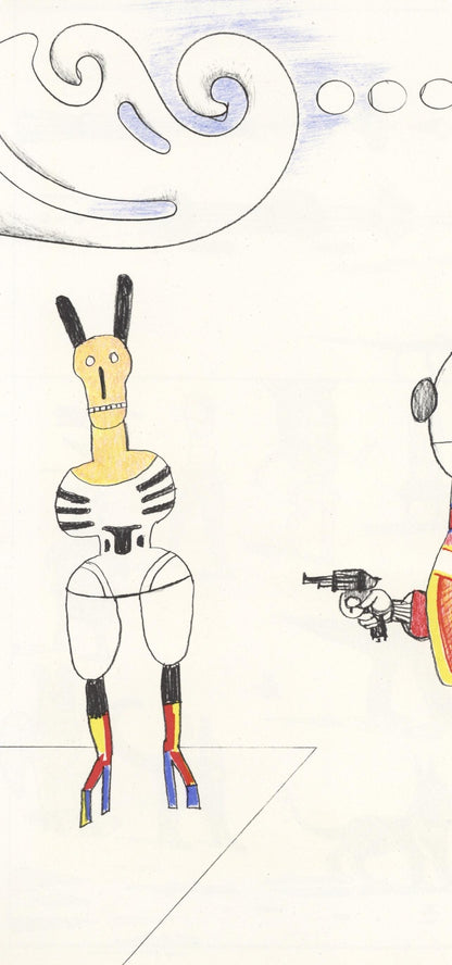 Saul Steinberg, Composition, Derrire Le Miroir, Lithograph