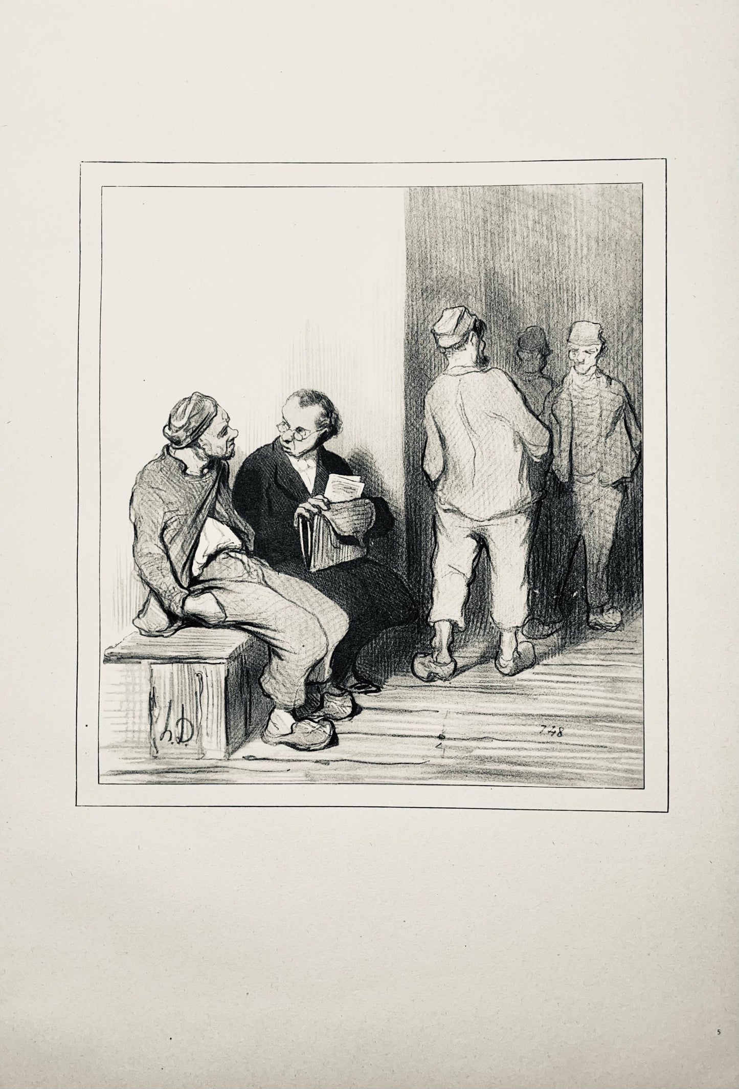 Honor Daumier, Composition, Honor Daumier, Law And Justice, Lithograph
