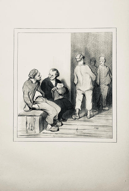 Honor Daumier, Composition, Honor Daumier, Law And Justice, Lithograph