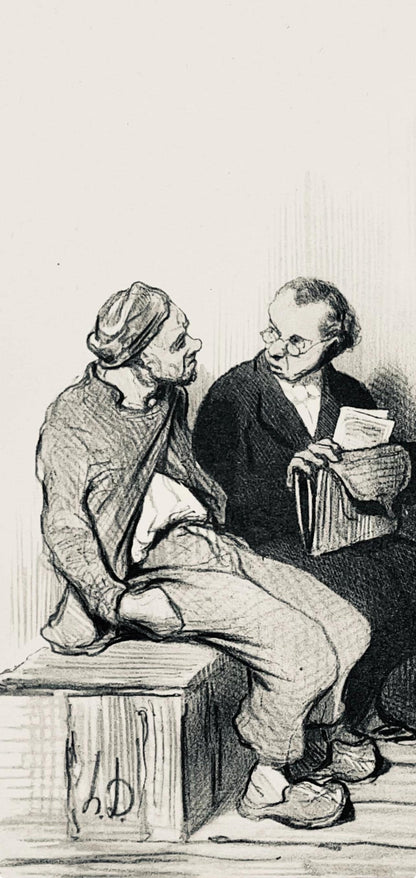 Honor Daumier, Composition, Honor Daumier, Law And Justice, Lithograph