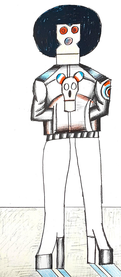 Saul Steinberg, Composition, Derrire Le Miroir, Lithograph