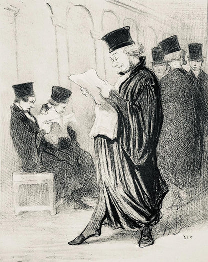 Honor Daumier, Composition, Honor Daumier, Law And Justice, Lithograph