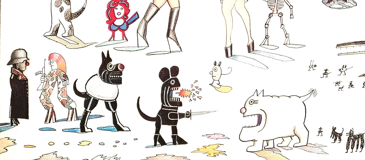 Saul Steinberg, Composition, Derrire Le Miroir, Lithograph