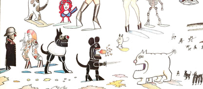 Saul Steinberg, Composition, Derrire Le Miroir, Lithograph