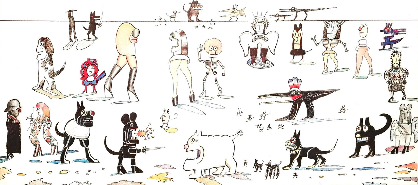 Saul Steinberg, Composition, Derrire Le Miroir, Lithograph