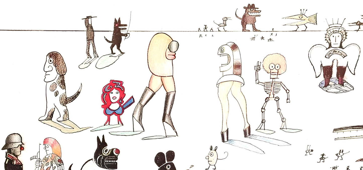 Saul Steinberg, Composition, Derrire Le Miroir, Lithograph