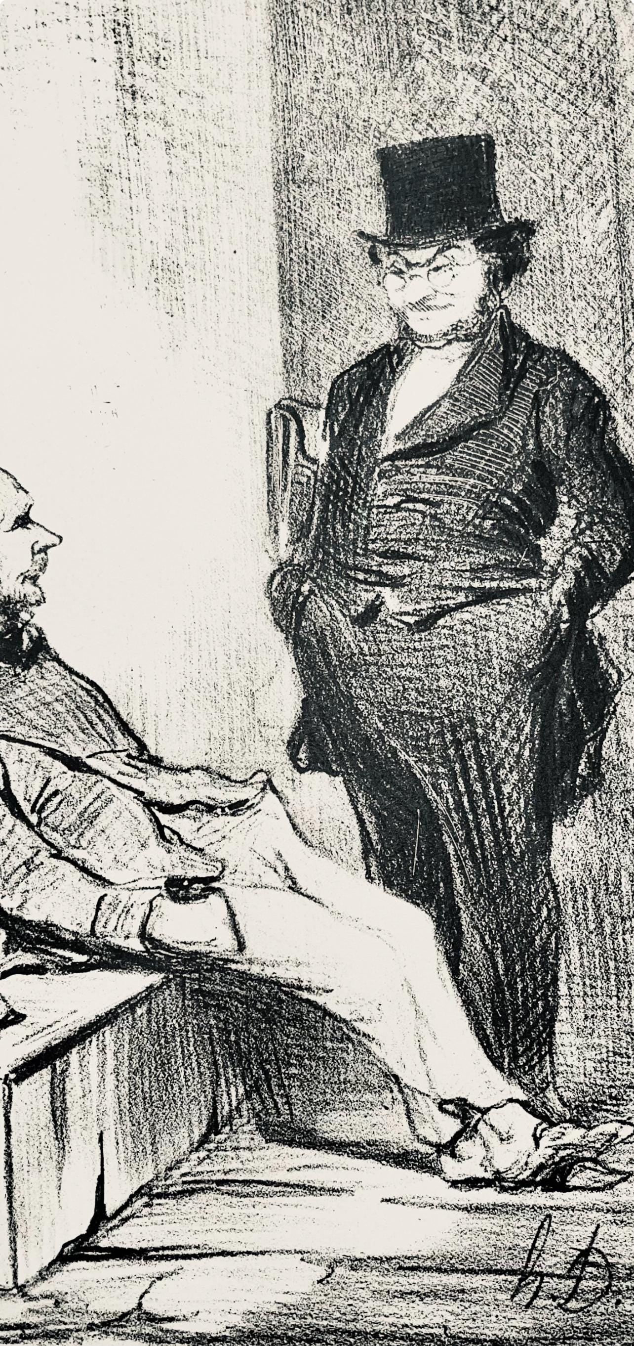 Honor Daumier, Composition, Honor Daumier, Law And Justice, Lithograph