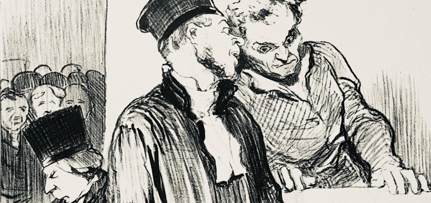 Honor Daumier, Composition, Honor Daumier, Law And Justice, Lithograph