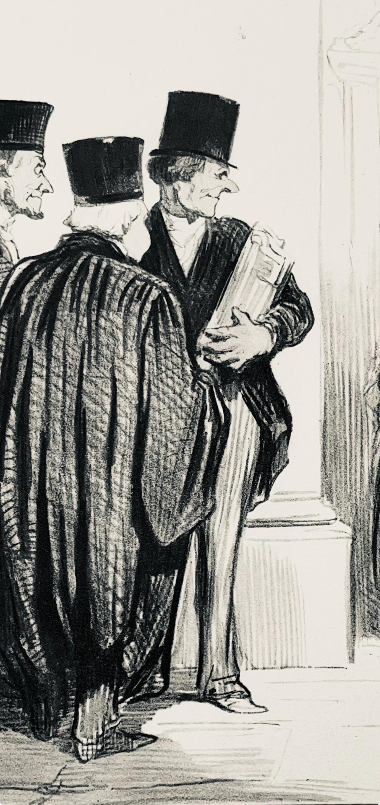 Honor Daumier, Composition, Honor Daumier, Law And Justice, Lithograph