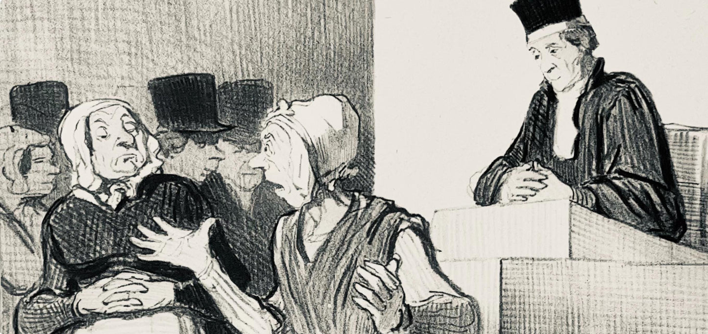 Honor Daumier, Composition, Honor Daumier, Law And Justice, Lithograph
