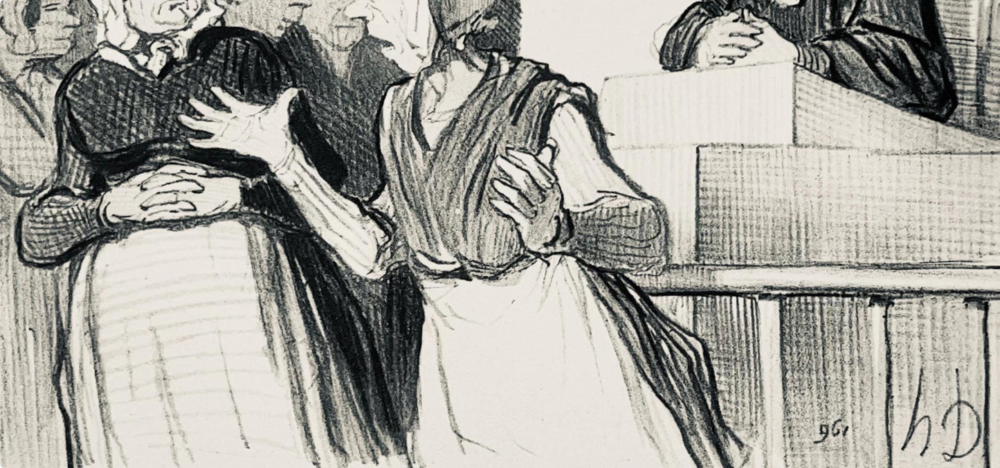 Honor Daumier, Composition, Honor Daumier, Law And Justice, Lithograph