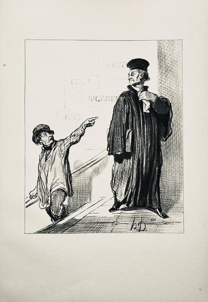 Honor Daumier, Composition, Honor Daumier, Law And Justice, Lithograph