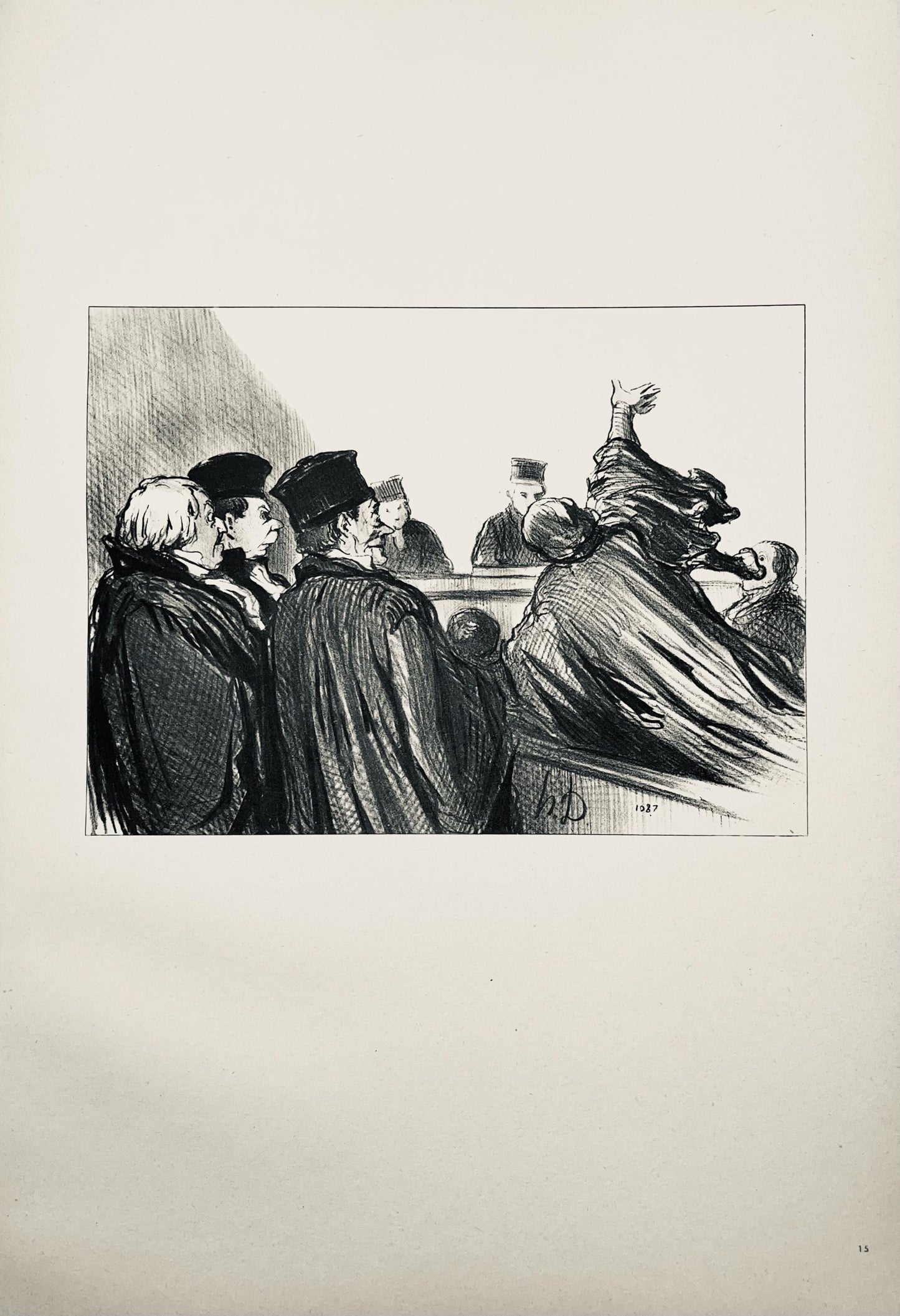 Honor Daumier, Composition, Honor Daumier, Law And Justice, Lithograph