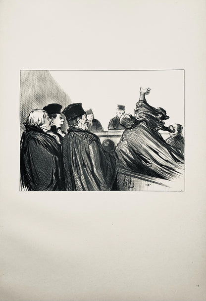 Honor Daumier, Composition, Honor Daumier, Law And Justice, Lithograph