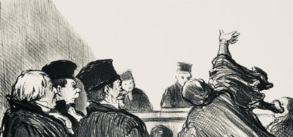 Honor Daumier, Composition, Honor Daumier, Law And Justice, Lithograph