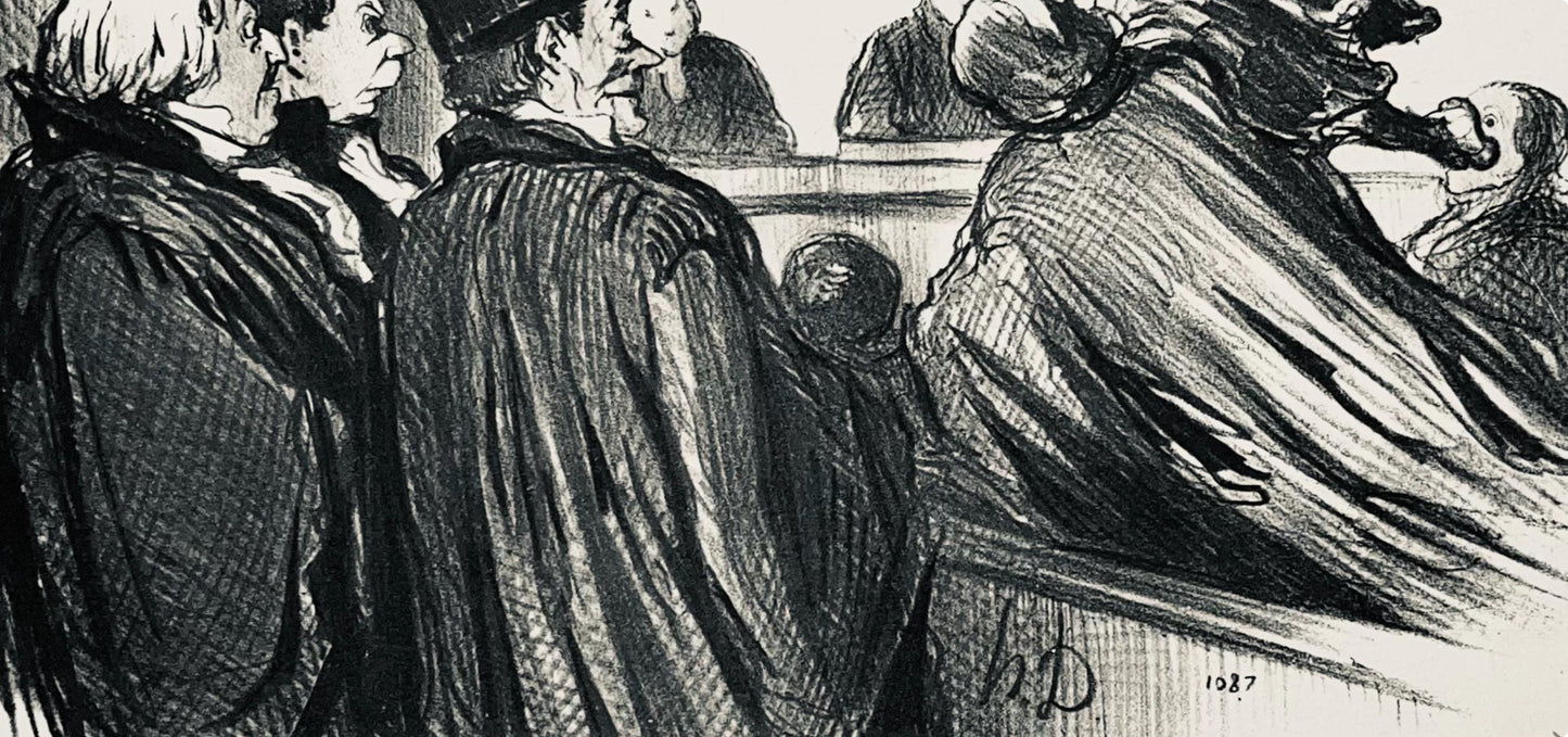 Honor Daumier, Composition, Honor Daumier, Law And Justice, Lithograph