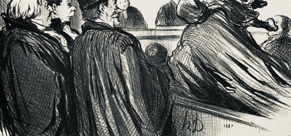 Honor Daumier, Composition, Honor Daumier, Law And Justice, Lithograph