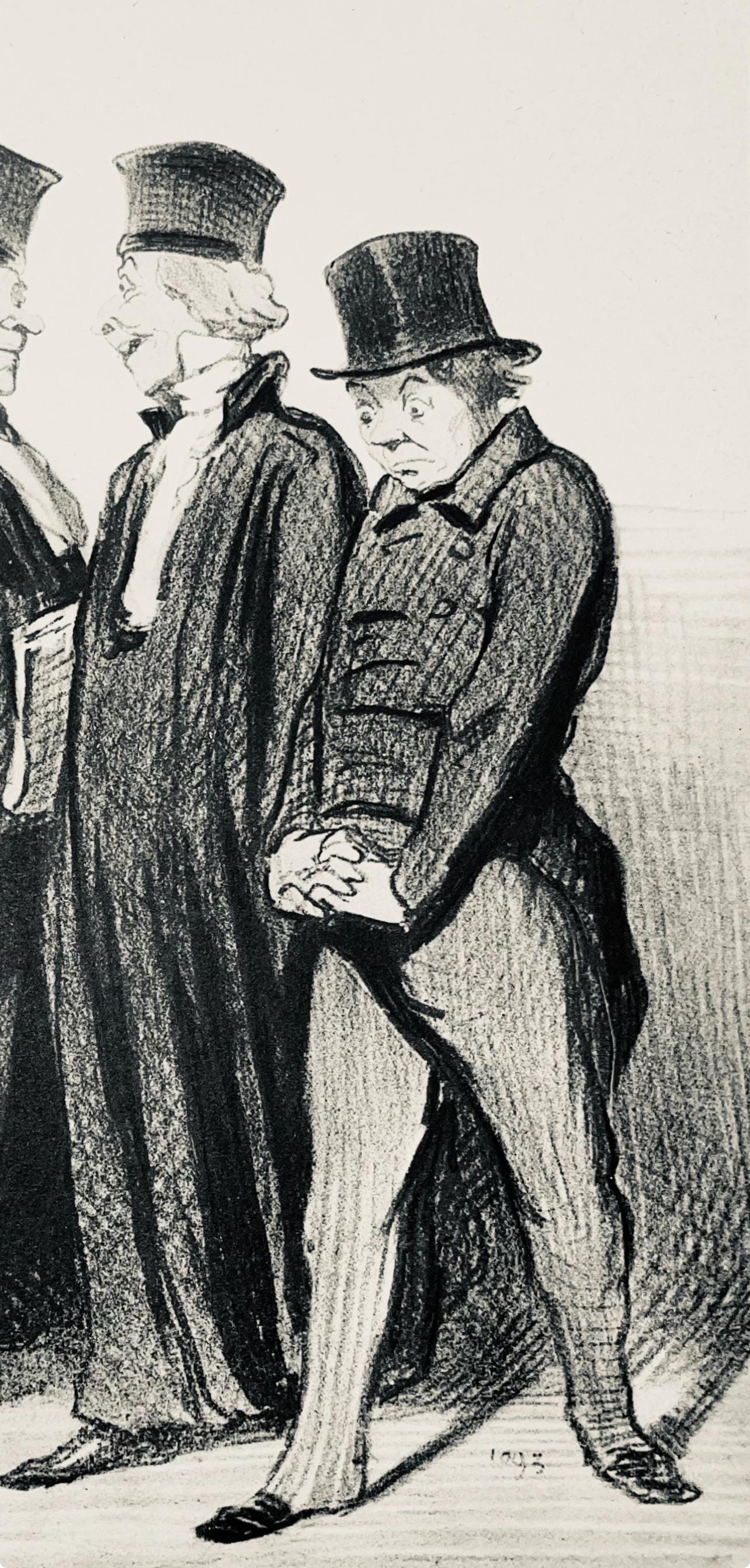 Honor Daumier, Composition, Honor Daumier, Law And Justice, Lithograph