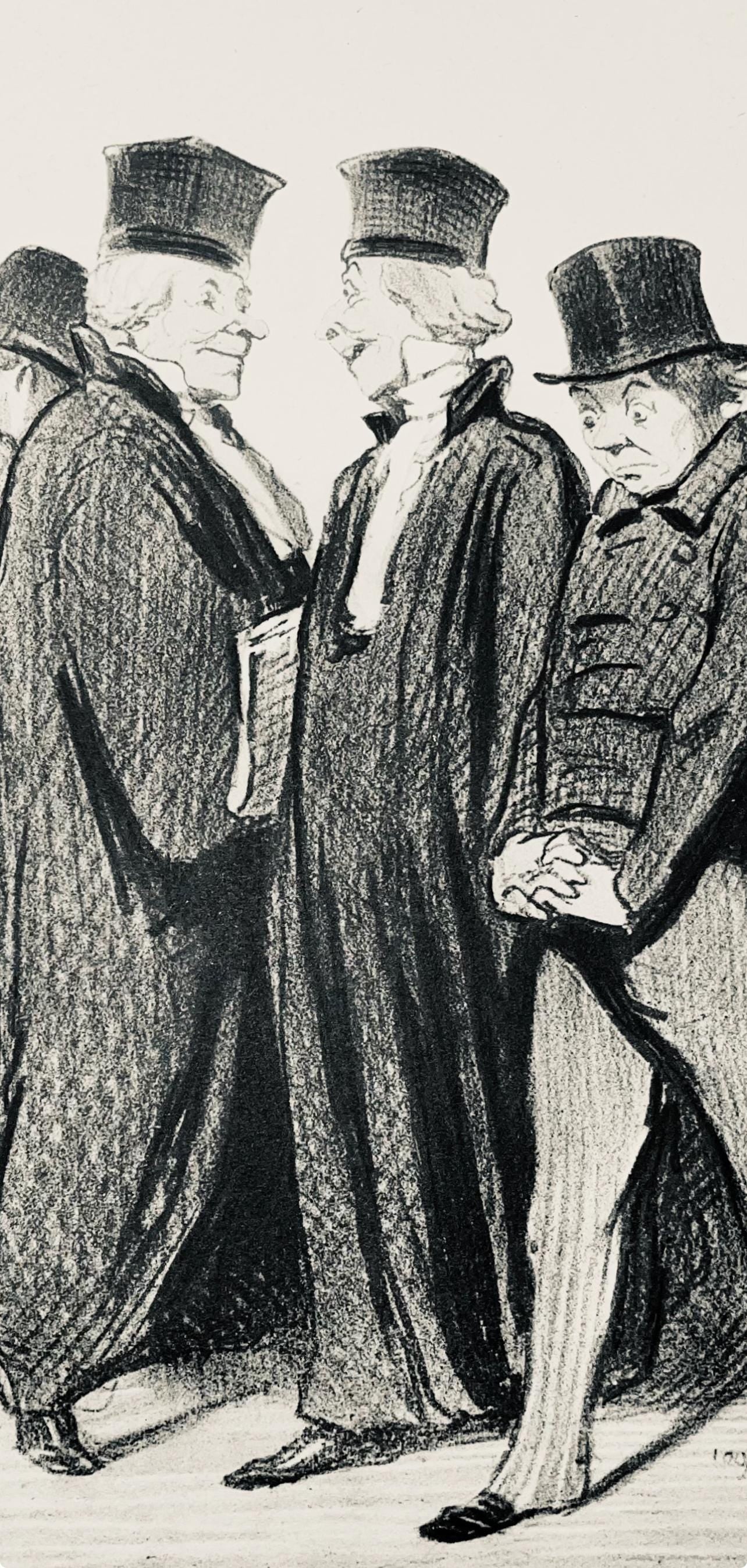 Honor Daumier, Composition, Honor Daumier, Law And Justice, Lithograph