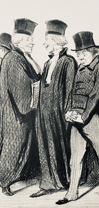 Honor Daumier, Composition, Honor Daumier, Law And Justice, Lithograph