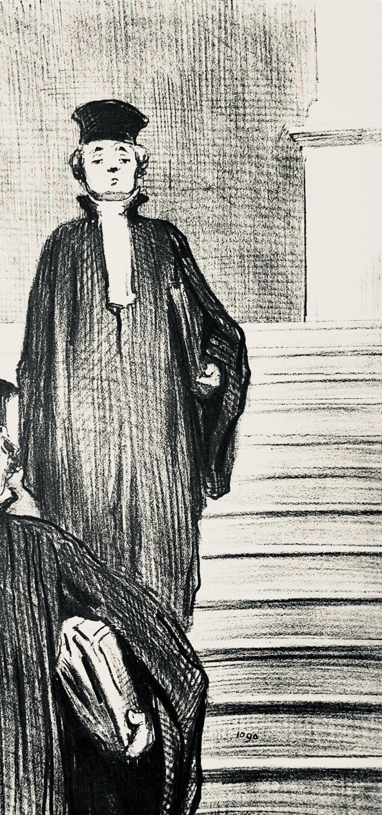 Honor Daumier, Composition, Honor Daumier, Law And Justice, Lithograph